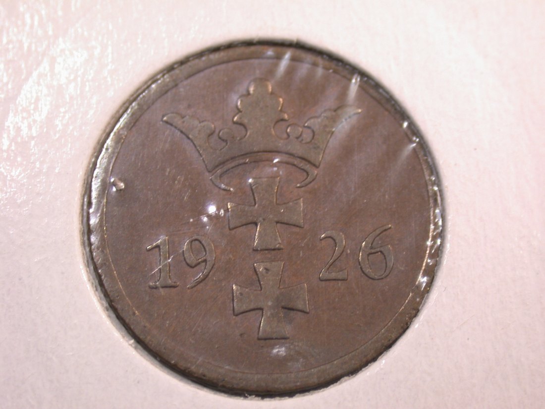  J35  Danzig  2 Pfennig 1926 in vz  Originalbilder   