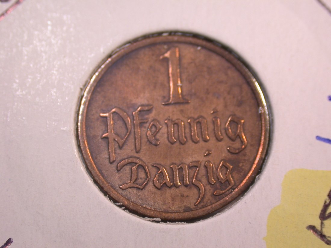 J35 Danzig 1 Pfennig 1937 in ss Originalbilder