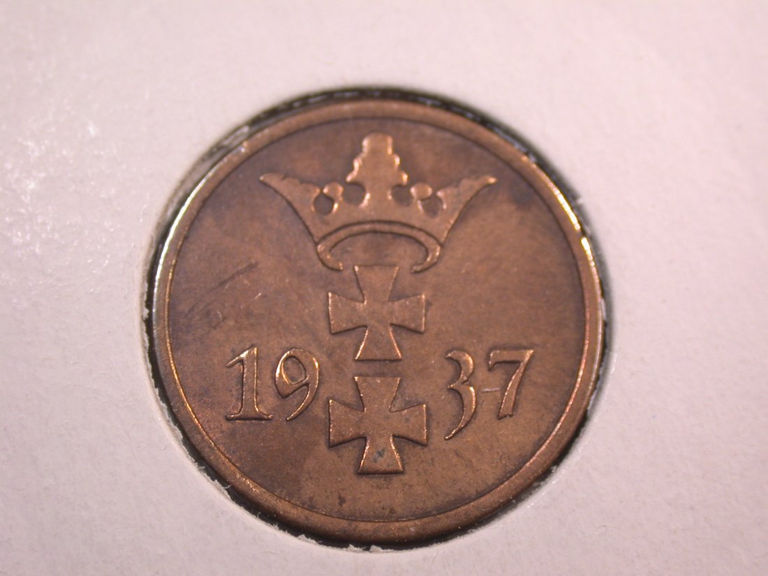  J35  Danzig  1 Pfennig 1937 in ss   Originalbilder   