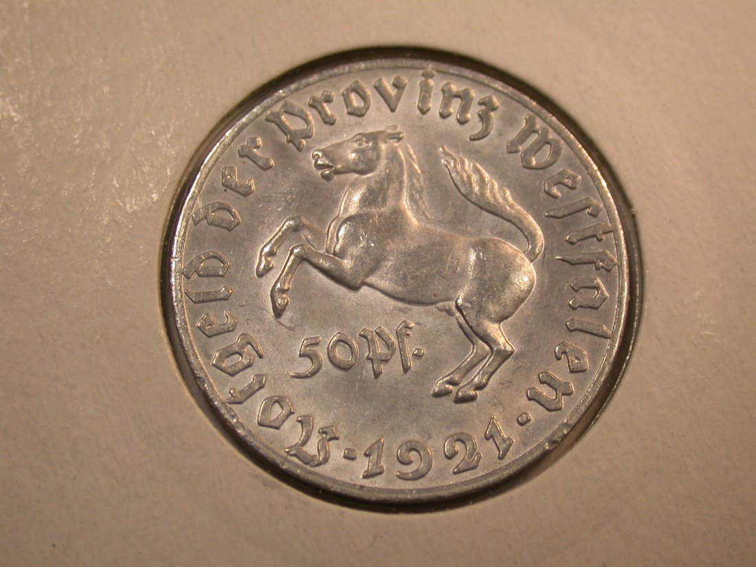 J35 Westfalen von Stein 50 Pfennig 1921 in vz-st/f.st J. N 8 Originalbilder