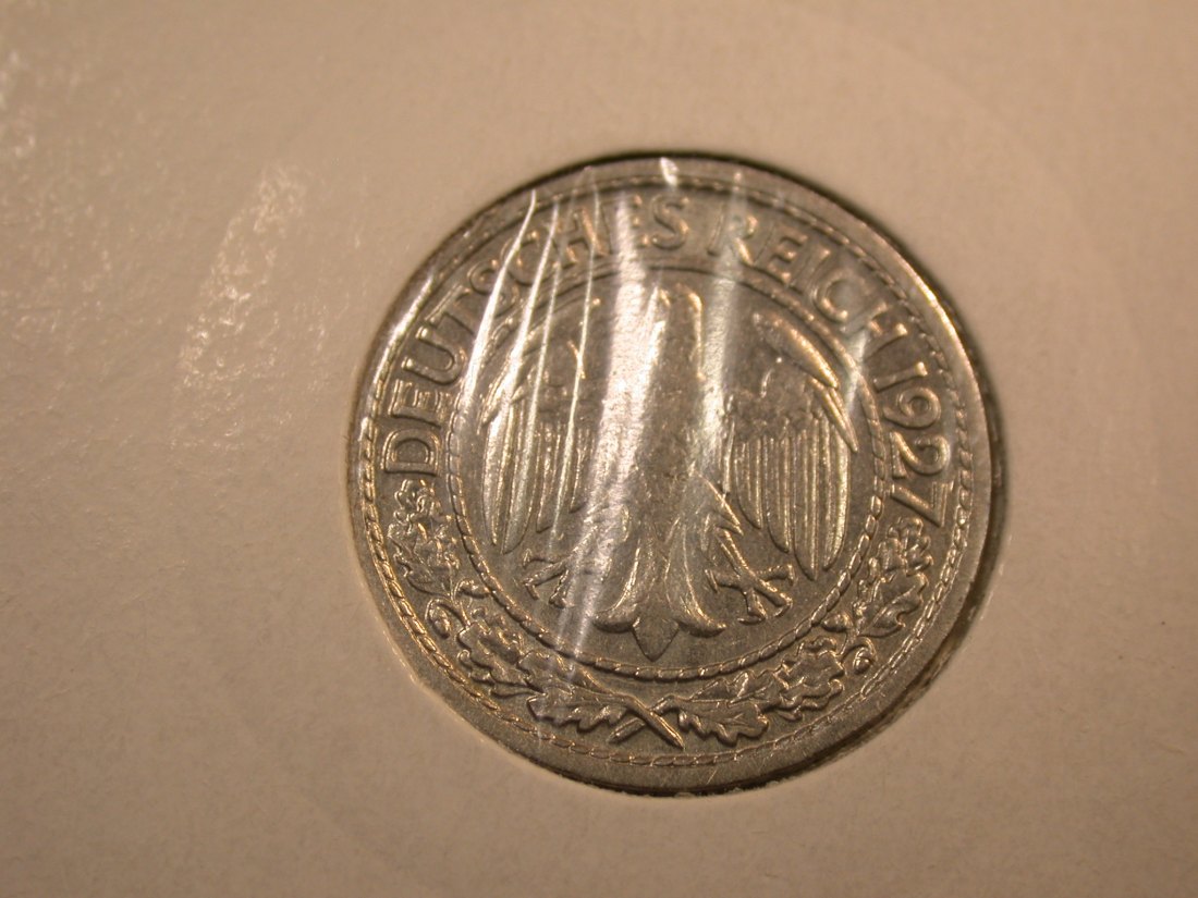 J35  Weimar  50 Pfennig 1927 G in ss+  Originalbilder   