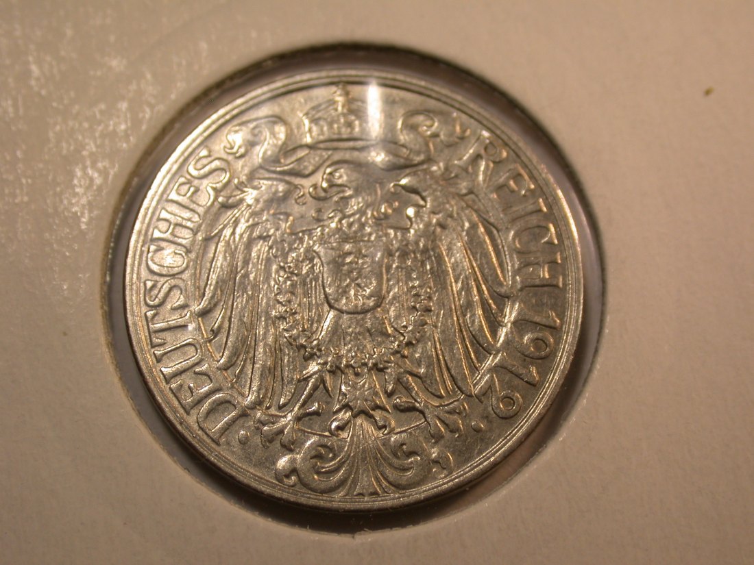  J35  KR  25 Pfennig 1912 F in vz   Originalbilder   