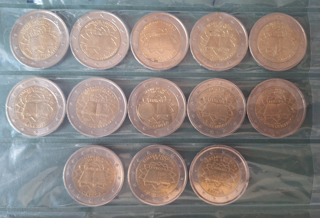  Euroländer 13x2 Euro 2007 Gemeinschaftsausgabe 50 Jahre Römische Verträge   