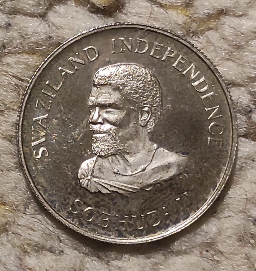  Swasiland 1 Luhlang 1968, SILBER, Sobhuza II., Auflage nur 10.000 Stück   