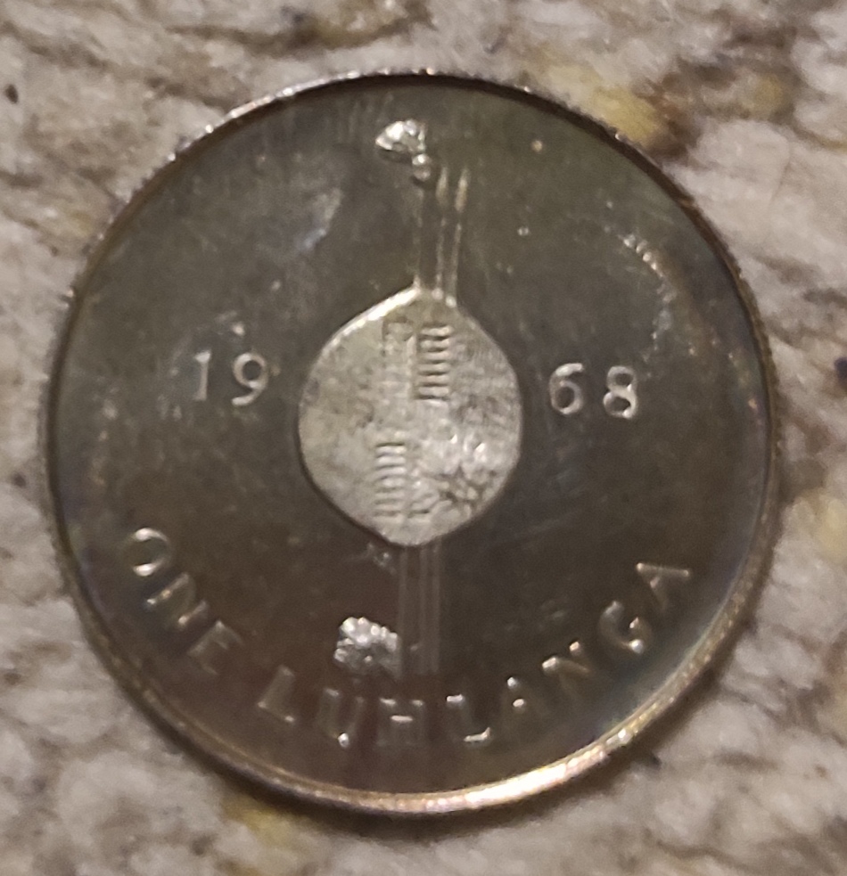  Swasiland 1 Luhlang 1968, SILBER, Sobhuza II., Auflage nur 10.000 Stück   