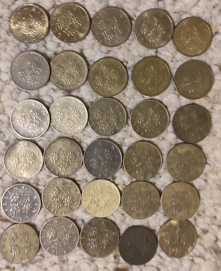  Set 017: Österreich Münzlot mit 30 x 1 Schilling Stücken   