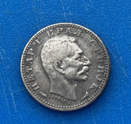  SILBER - Serbien (Königreich) 50 Para 1915 (Petar I.)   