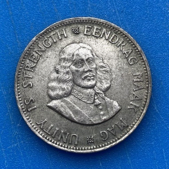  SILBER - Südafrika 20 Cents 1963 (Jan van Riebeeck) Porträt & Staatswappen   