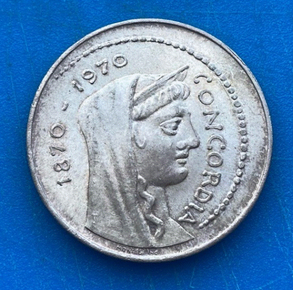  SILBER - Italien 1000 Lire 1970 100 Jahre Rom Hauptstadt ( Capitale) Concordia   