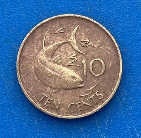  Seychellen 10 Cents 1982 Staatswappen & Thunfisch   