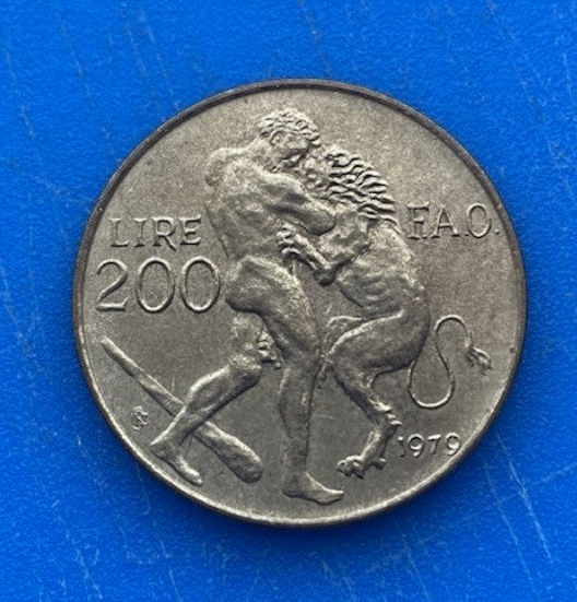  San Marino 200 Lire 1979 Herkules im Kampf mit dem Nemeischen Löwen FAO   