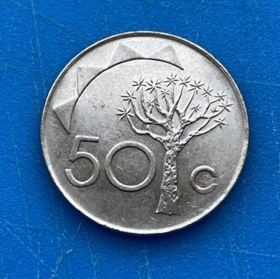  Namibia 50 Cents 1993 Staatswappen & Köcherbaum (Aloe)   