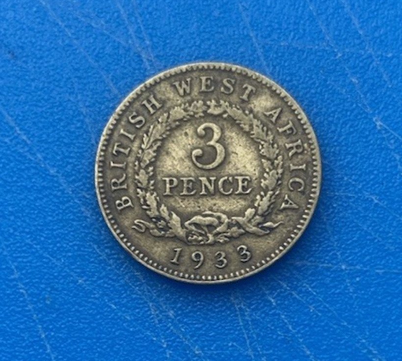  Britisch-Westafrika 3 Pence 1933 George V. | Kolonie Nigeria   
