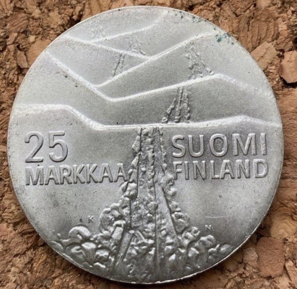  SILBER - Finnland 25 Markkaa 1978 – Ski WM Lahti   