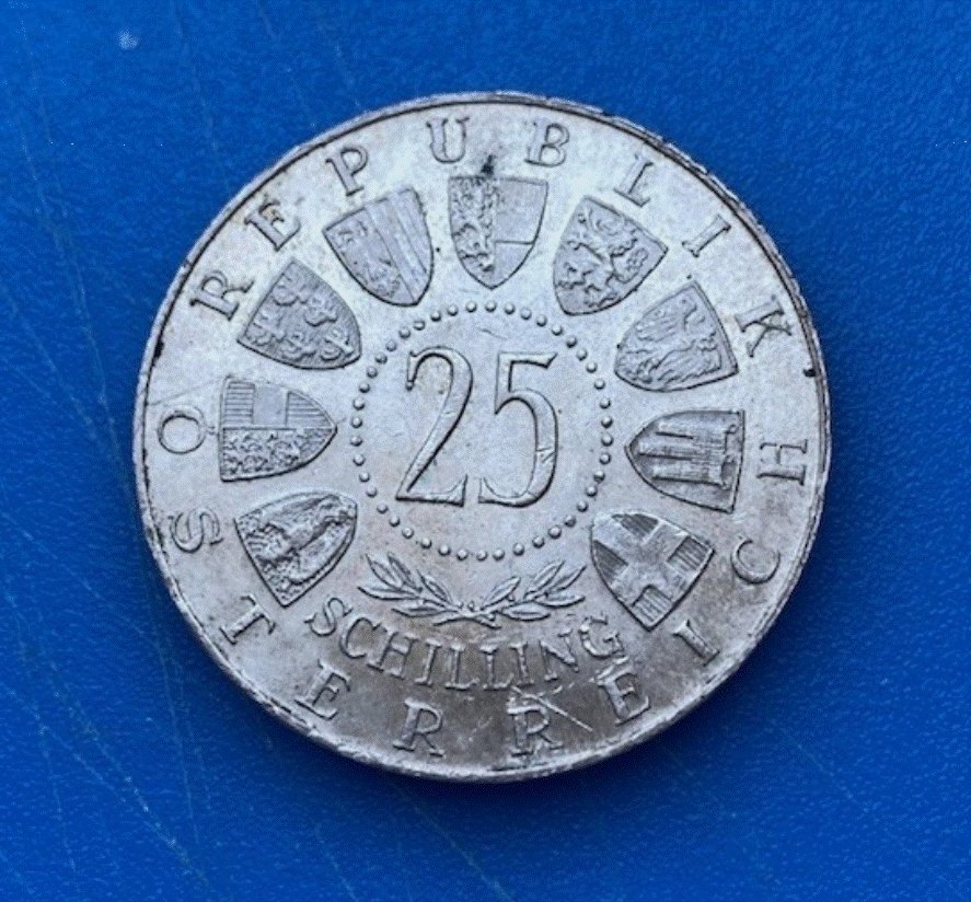  SILBER - Österreich 25 Schilling 1957 Mariazell | .800er Silbermünze   