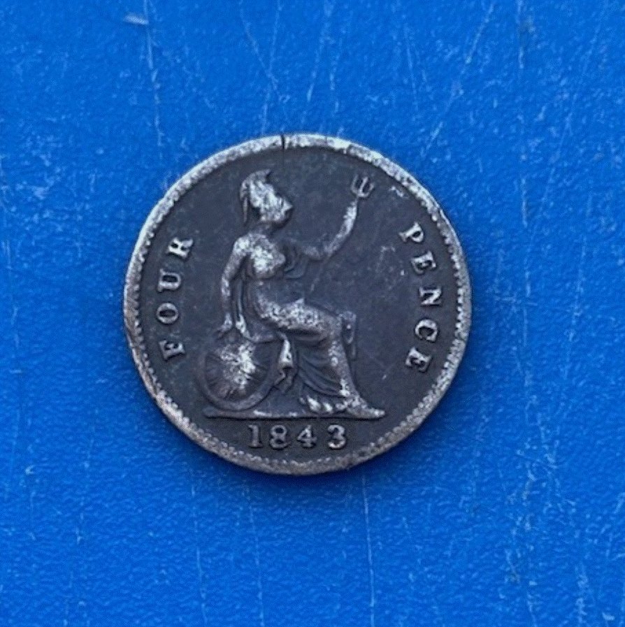  SILBER - Großbritannien 4 Pence (Fourpence) 1843 Victoria | .925 Sterling   