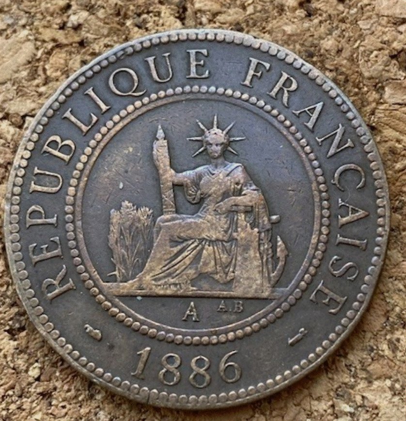  BRONZE - Französisch-Indochina 1 Centime 1886 Französische Kolonie   