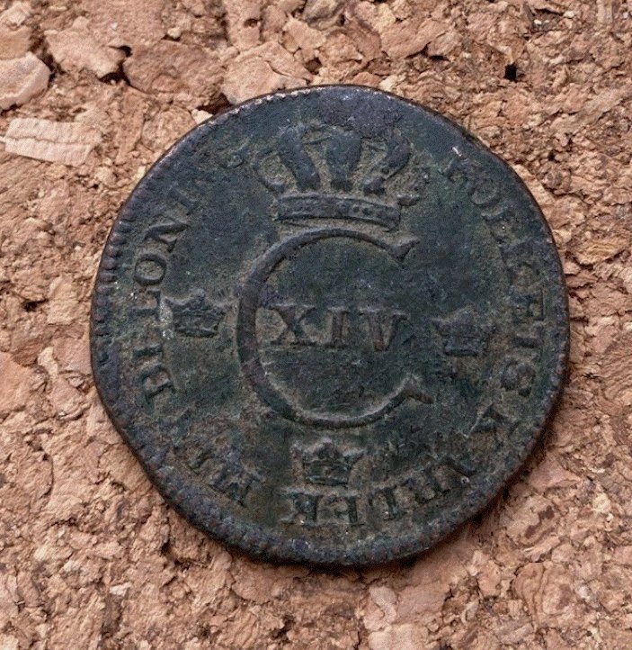  Schweden 1 Skilling 1828 - Karl XIV. Johann - Gekreuzte Pfeile Kupfermünze   