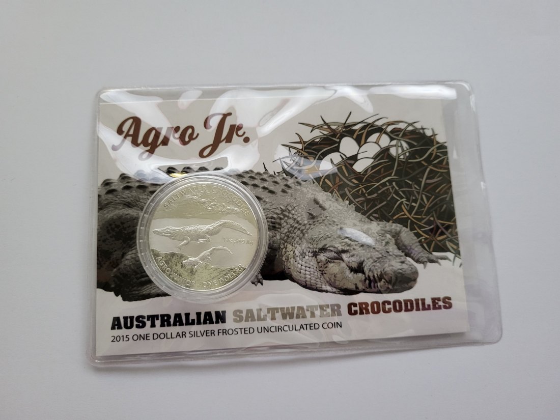  1 Dollar 2015 Agro Jr. Salzwasser Krokodil 1 Oz Silbermünze 999 Australien Spittalgold9800 (5455   