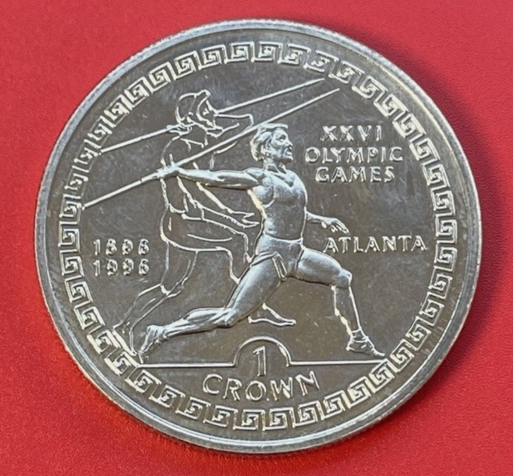  Gibraltar 1 Crown 1995 Olympische Spiele Atlanta Speerwurf   