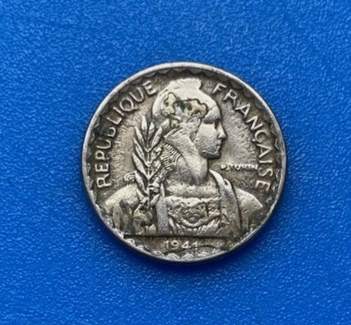  Französisch-Indochina 10 Cents 1941 Marianne & Reisähren   