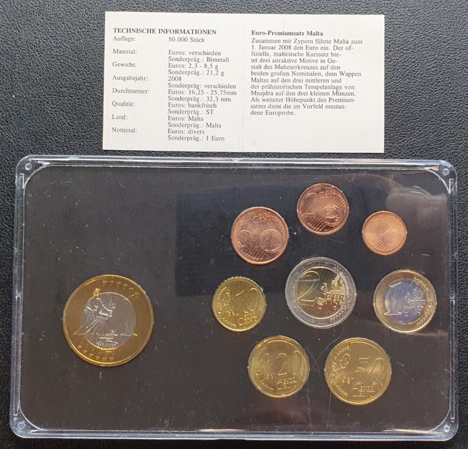  Malta - Euro-Kursmünzensatz 2008 - Premium-Erstausgabe   
