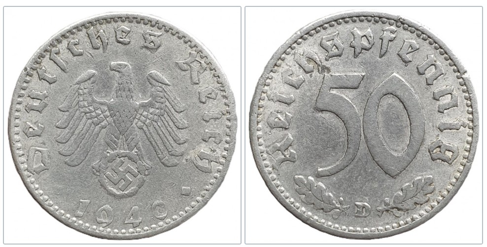  Drittes Reich 50 Reichspfennig 1940 D   