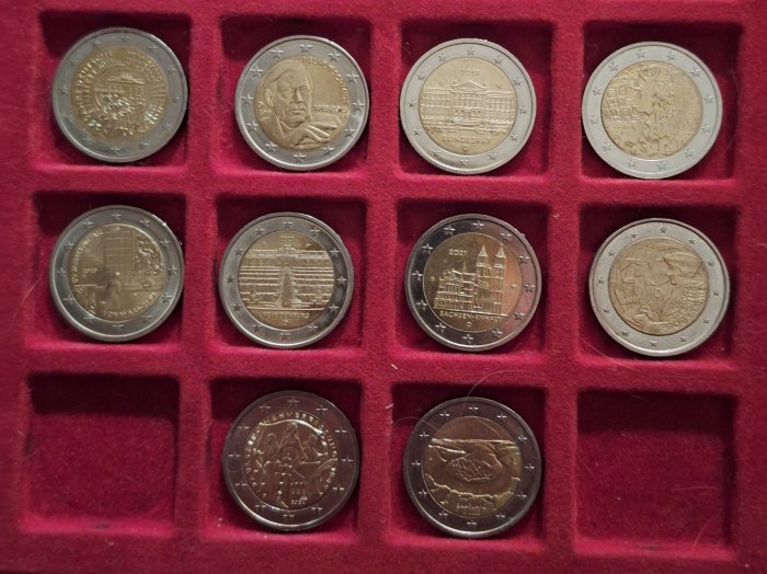  BRD 10x2 Euro 2015-2025 Gedenk-/Sondermünzen lose   