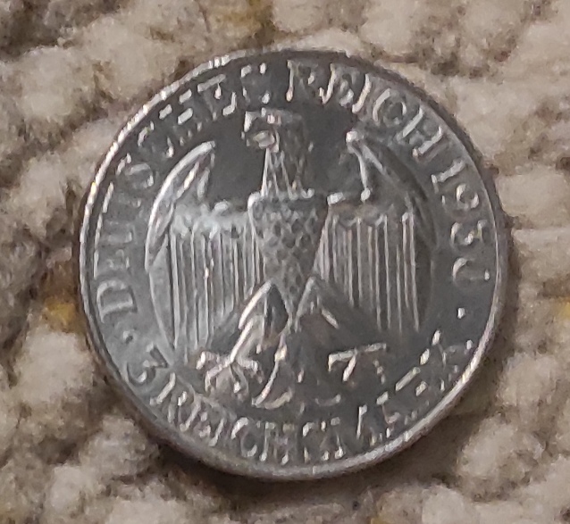  Weimarer Republik 3 Reichsmark 1930, SILBER, Weltrundflug 1929 des Luftschiffes Graf Zeppelin   