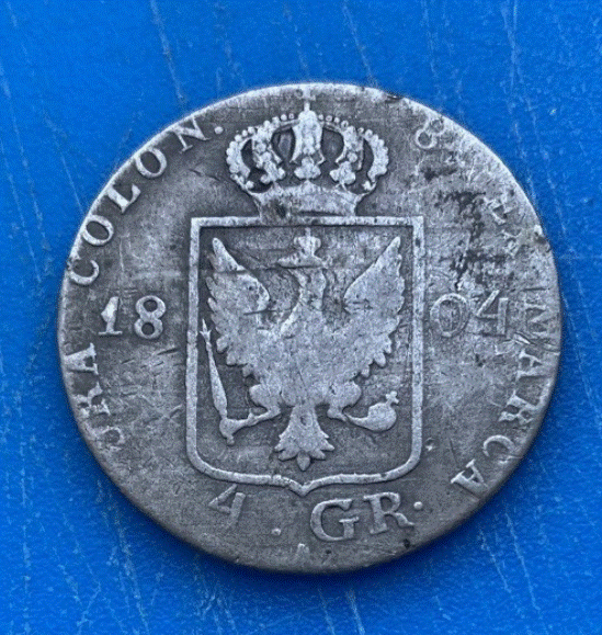  SILBER.- Preußen 4 Groschen 1804 Friedrich Wilhelm III. Gekröntes Warum   