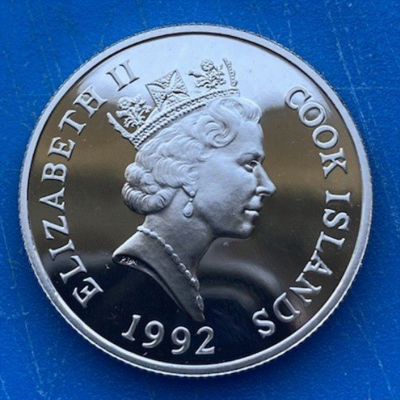  SILBER - Cookinseln 5 Dollars 1992 XXV. Olympische Sommerspiele - Hochsprung   