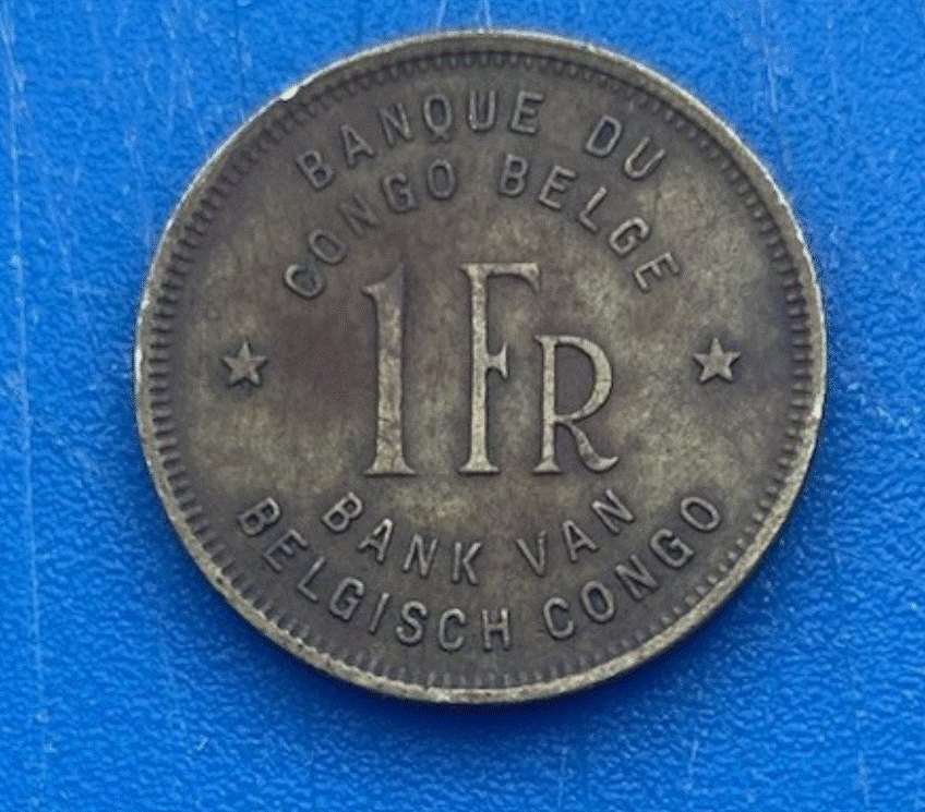  Belgisch Kongo 1 Franc 1949 Elefant Münze Kolonialgeschichte   
