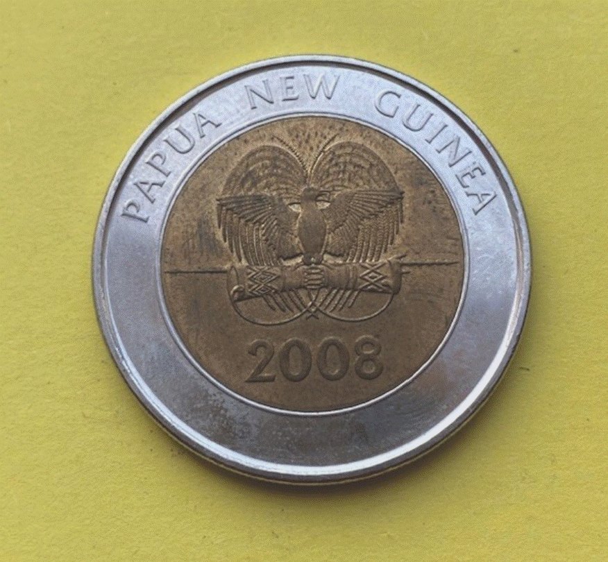  Papua Neuguinea 2 Kina 2008 - 35 Jahre Zentralbank Paradiesvogel Bimetall   