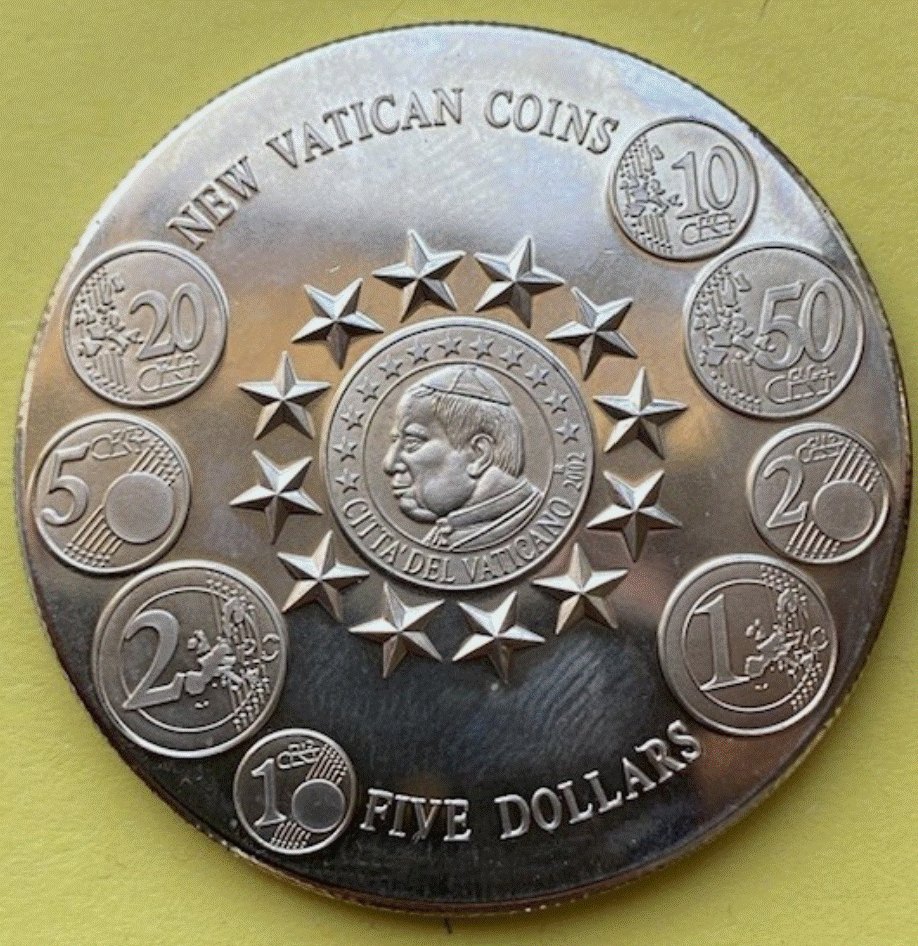  Liberia 5 Dollars 2004 - Neue Vatikan Euro Münzen Papst Johannes Paul II. -   