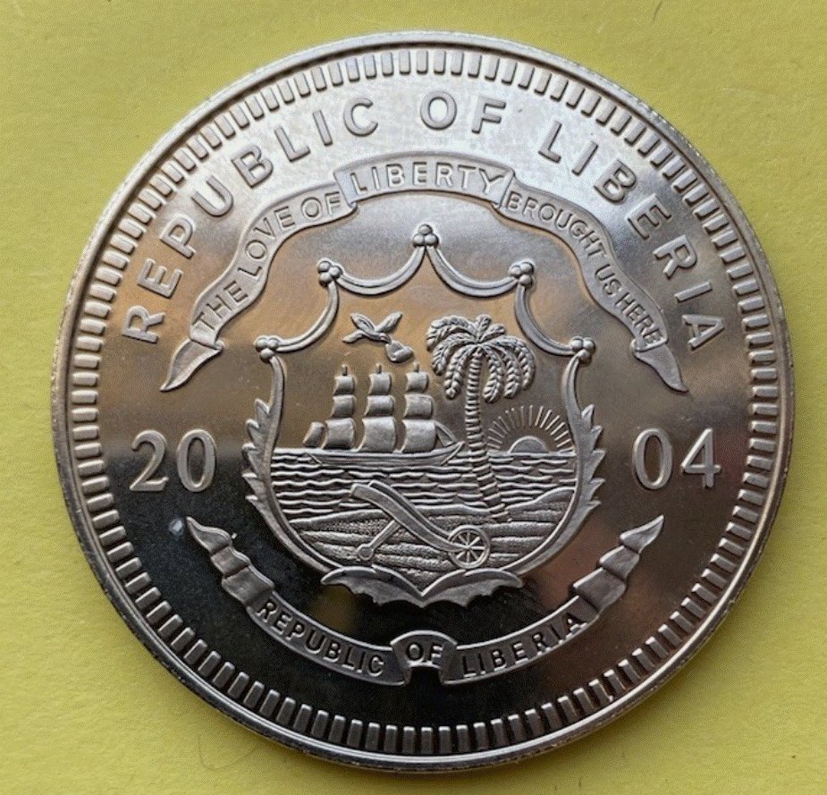  Liberia 5 Dollars 2004 - Neue Vatikan Euro Münzen Papst Johannes Paul II. -   