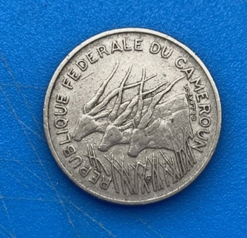  Kamerun 100 Francs 1972 Drei Antilopenköpfe   