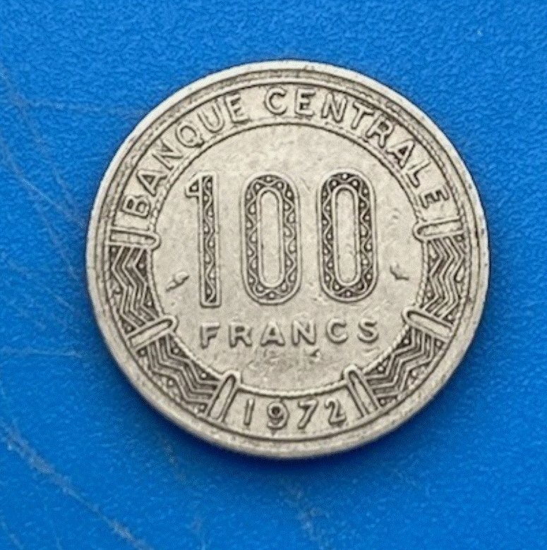  Kamerun 100 Francs 1972 Drei Antilopenköpfe   