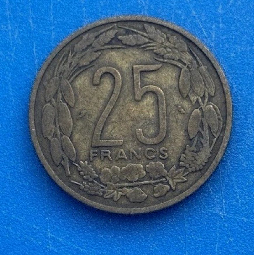  Äquatorialafrika 25 Francs 1962 Drei Antilopen | Kamerun   