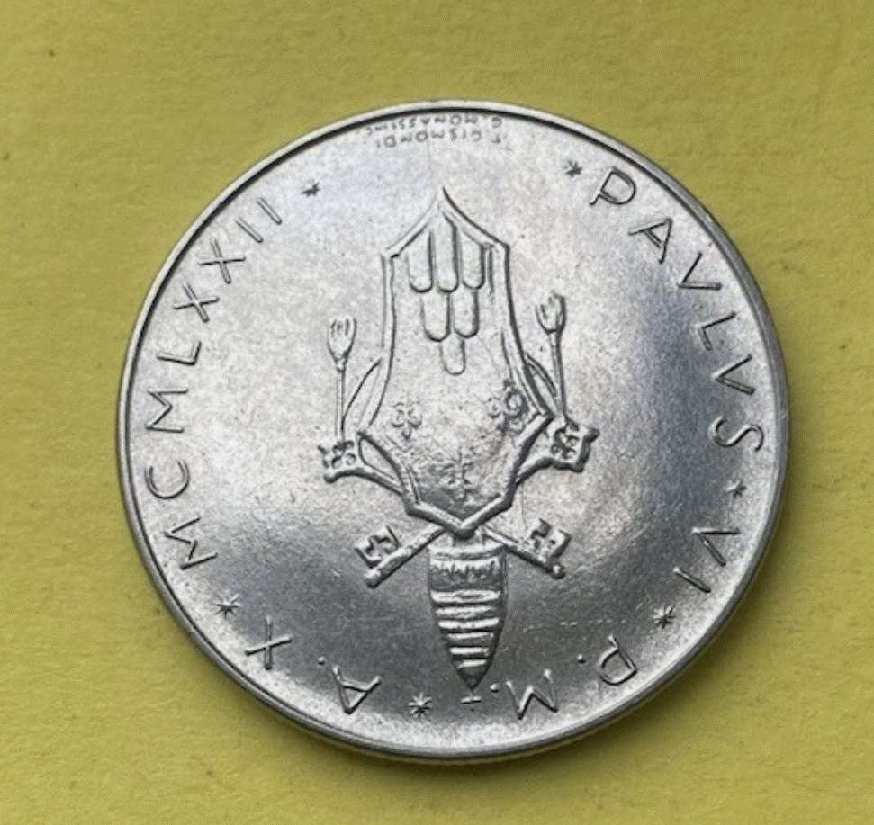  Vatikan 100 Lire 1972 Papst Paul VI. Friedenstauben Vatikanstadt   