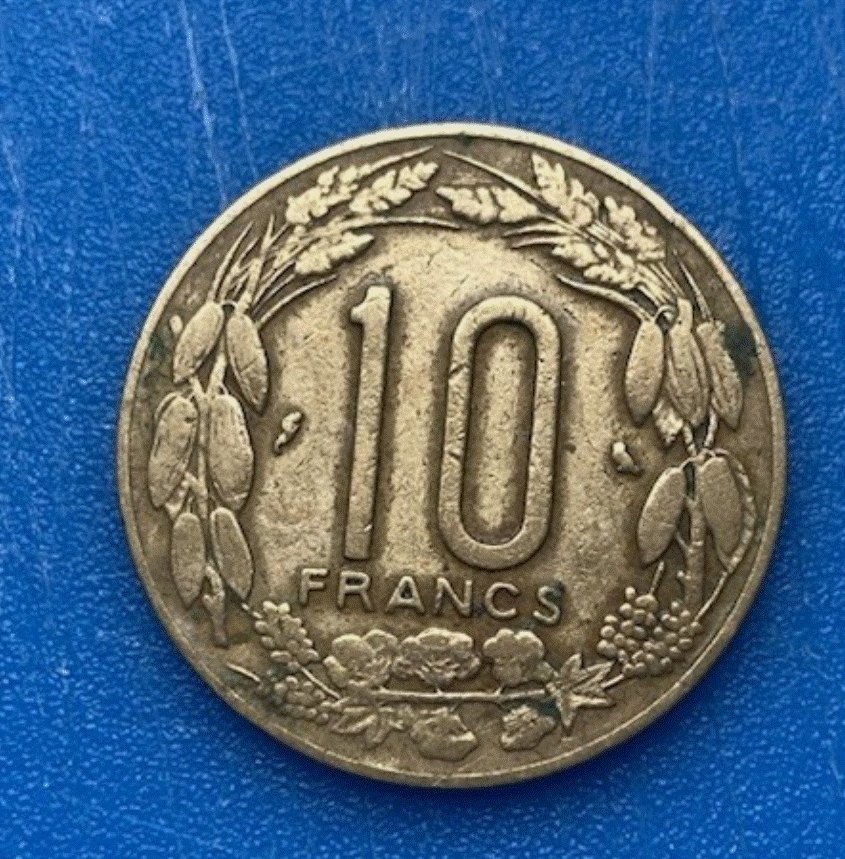  Kamerun 10 Francs 1967 Drei Antilopen Münze Zentralafrika   
