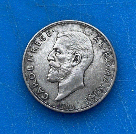  SILBER - Rumänien (Königreich) 1 Leu 1914 Carol I. Bäuerin (Torcătoare)   