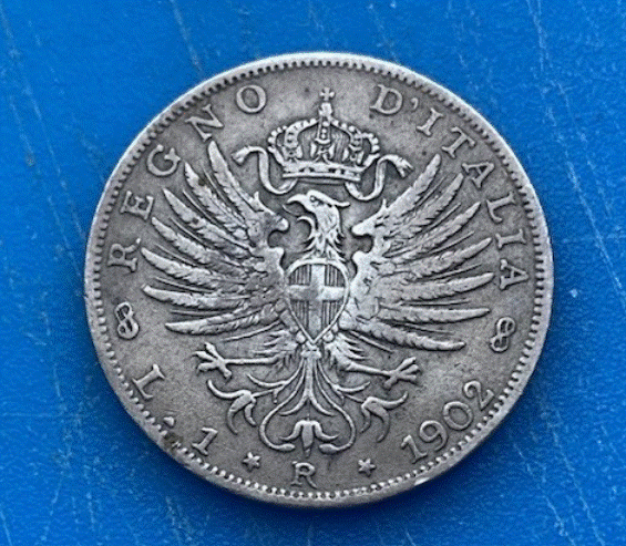  SILBER - Italien (Königreich) 1 Lira 1902 R (Viktor Emanuel III.)   