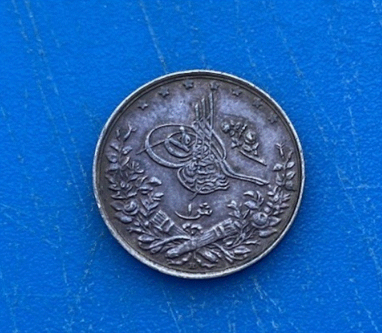  SILBER - Ägypten 1 Qirsh 1876 Sultan Abdülhamid II.   