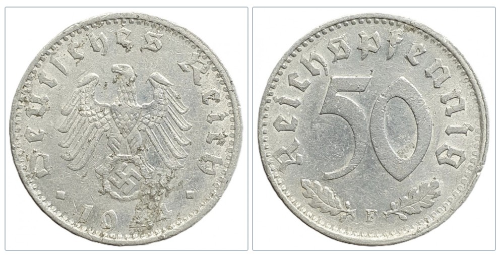  Drittes Reich 50 Reichspfennig 1944 F   