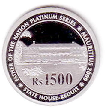  Mauritius 2009 1500 Rupees Platin PP   