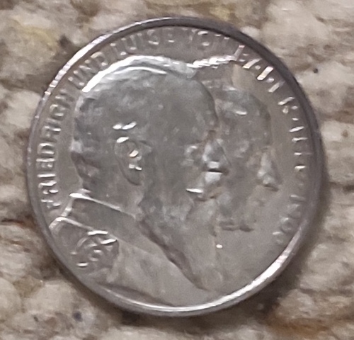  Baden 2 Mark 1906 SILBER, 50 Jahre Hochzeit von Friedrich I. und Luise von Preußen   