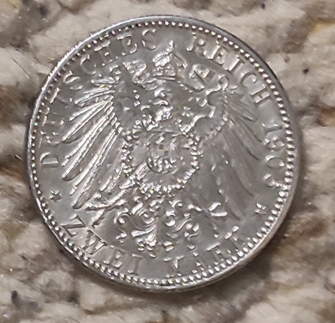  Baden 2 Mark 1906 SILBER, 50 Jahre Hochzeit von Friedrich I. und Luise von Preußen   