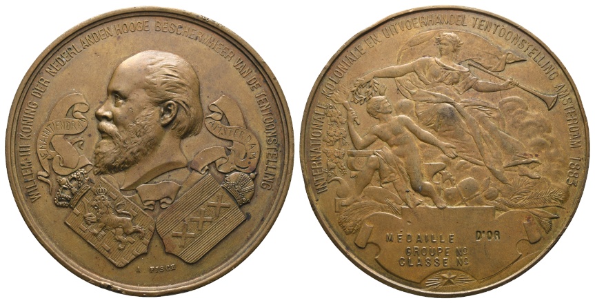  Medaille 1883; Amsterdam ;Internationale Kolonial-& Exportausstellung; bronze; 134,55 g; Ø 69,64 mm   