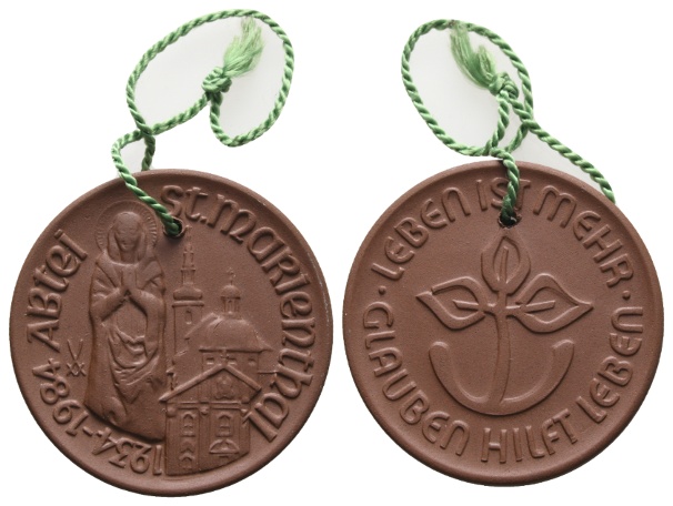  Medaille; St. Marienthal Abteil 1984; Porzellan; mit Band; 23,15 g; Ø 49,69 mm   