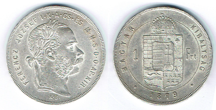  SZAIVERT KAISERREICH ÖSTERREICH UNGARN FRANZ JOSEPH FORINT GULDEN 1879 KB KREMNITZ   